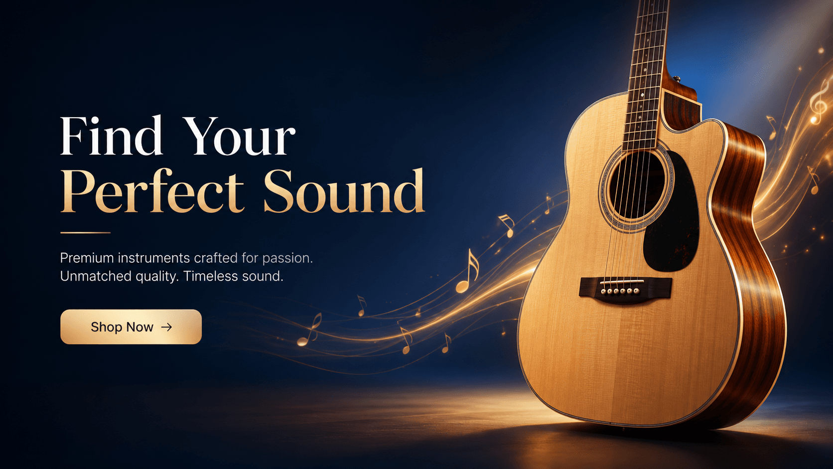 Find Your Perfect Sound — premium acoustic guitars at Vibe Music