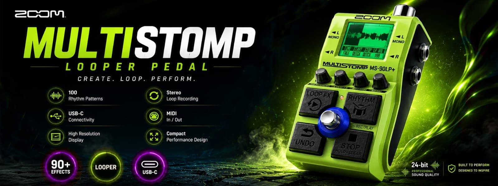 Zoom MultiStomp MS-90LP+ Looper Pedal — Create. Loop. Perform. at Vibe Music