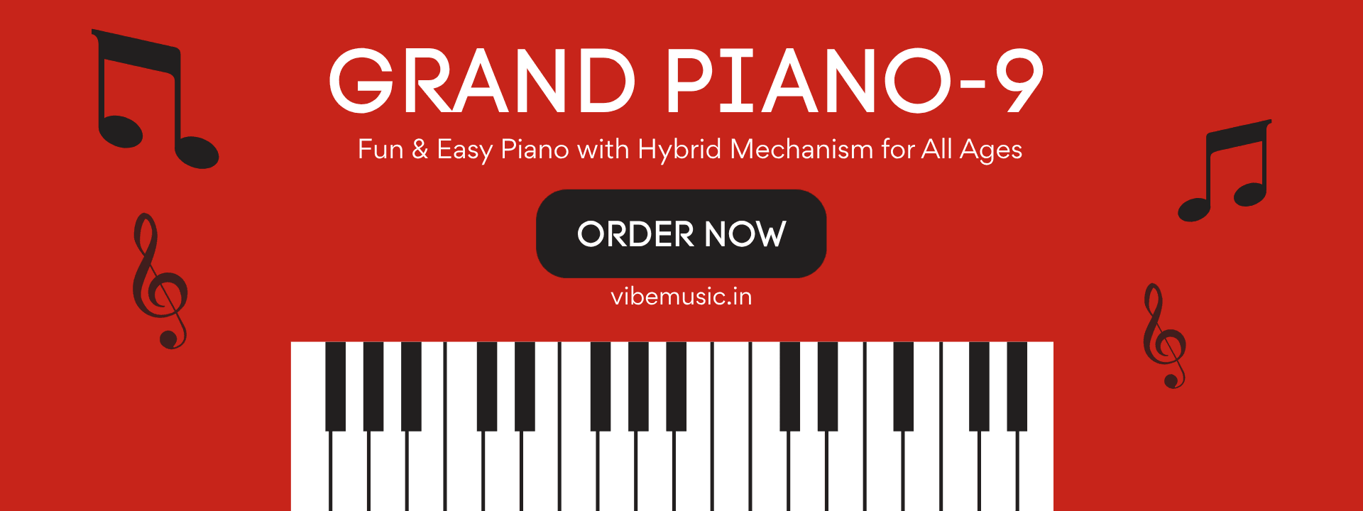 Grand Piano-9 — fun and easy piano with hybrid mechanism for all ages at Vibe Music