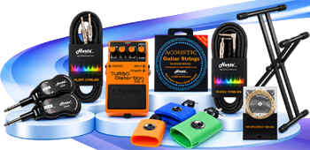 Cables, cases, and stands for musicians