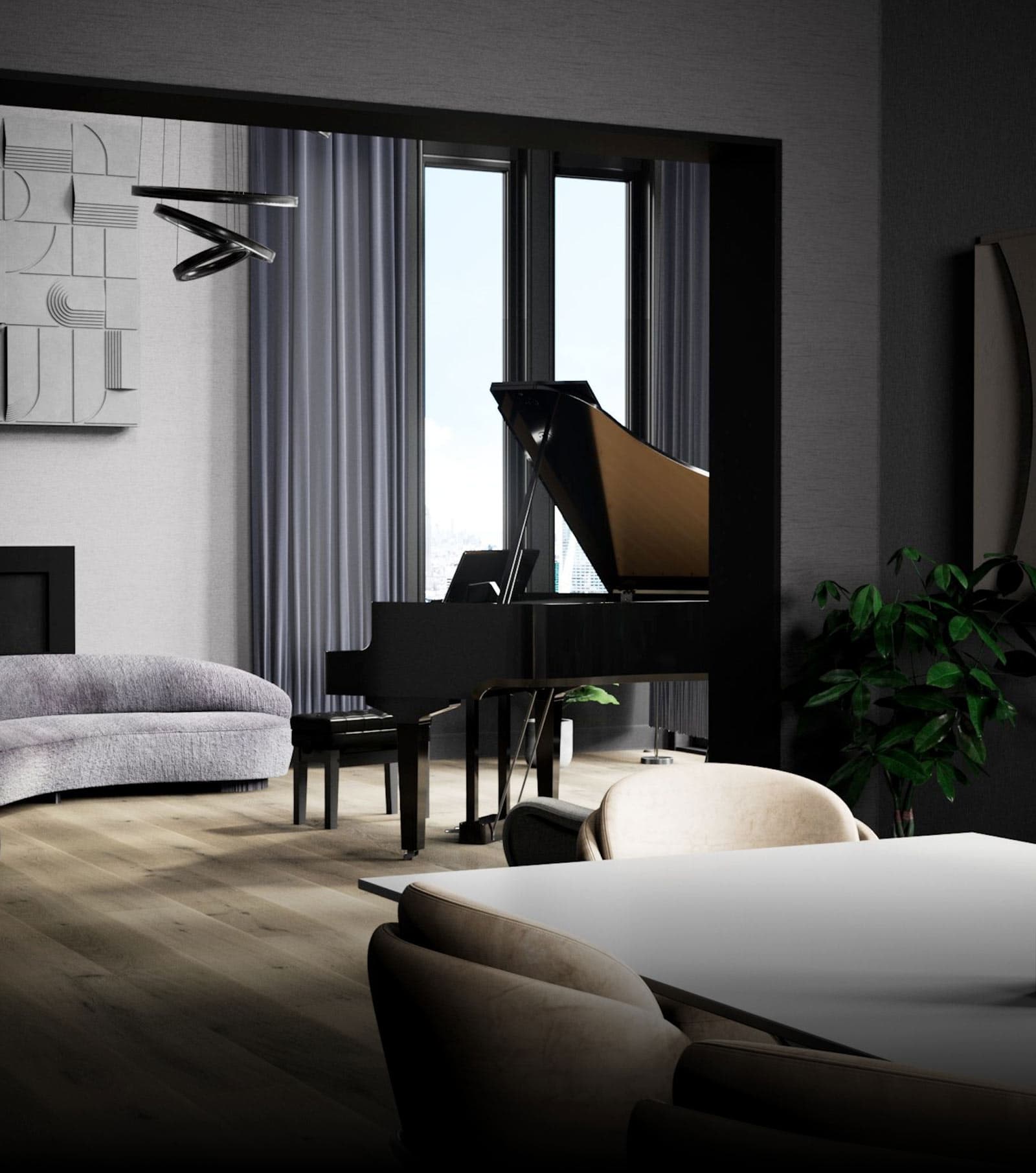 GP-9 Digital Piano - Elegant curves and high-gloss finish