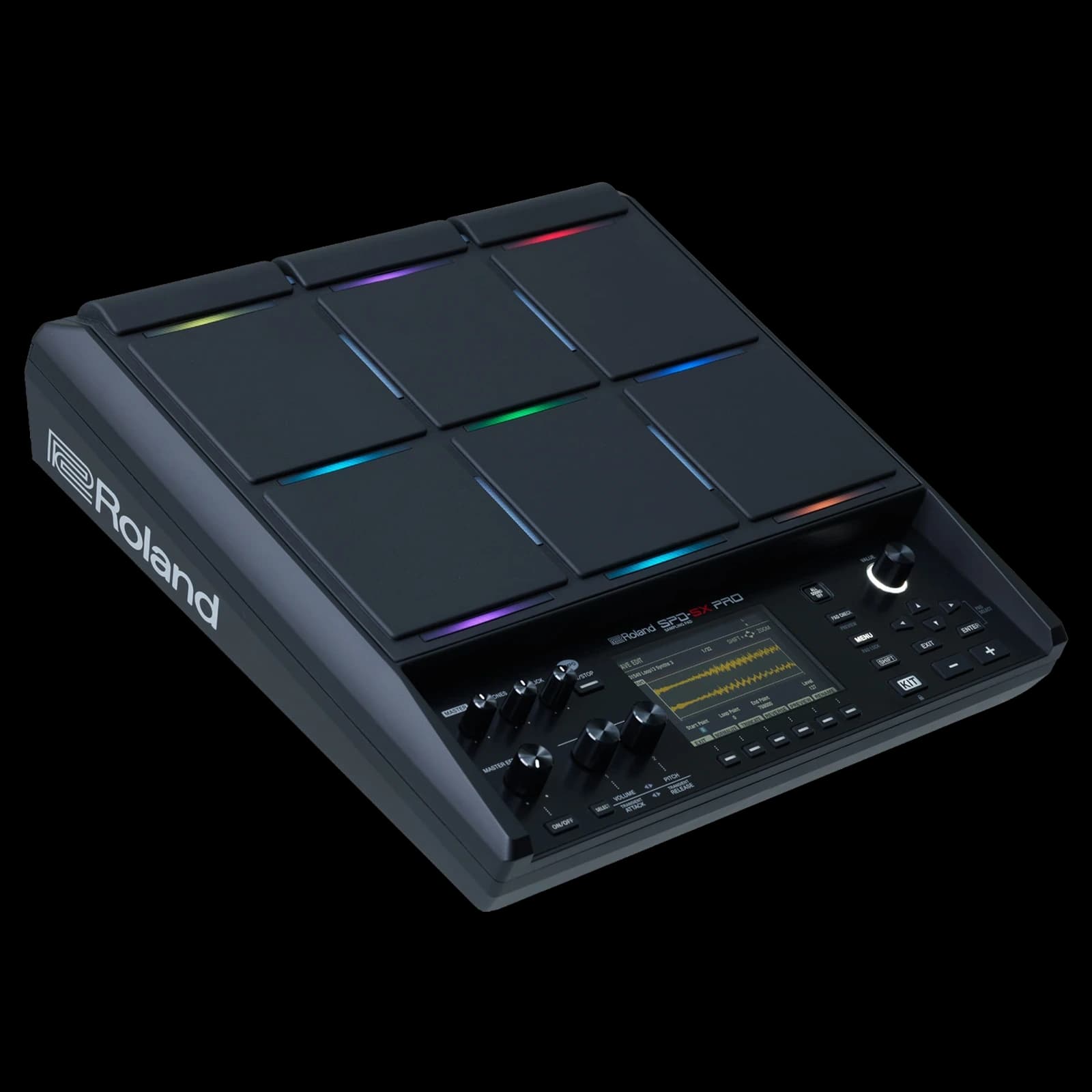 Roland SPD-SX PRO Sampling Pad (Black) with 9 Trigger Pads, Large Color Display, Advanced Sample Management, USB Audio/MIDI, Effects & Live Performance Controls view 1