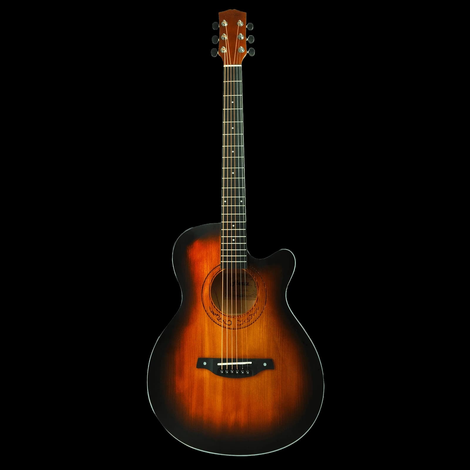 Hertz HZA-4060 Mahogany Acoustic Guitar with Cutaway Body, Mahogany Finish, Balanced Acoustic Tone, Comfortable Neck and 6-String Design for Beginners, Practice, Lessons and Live Performance view 1