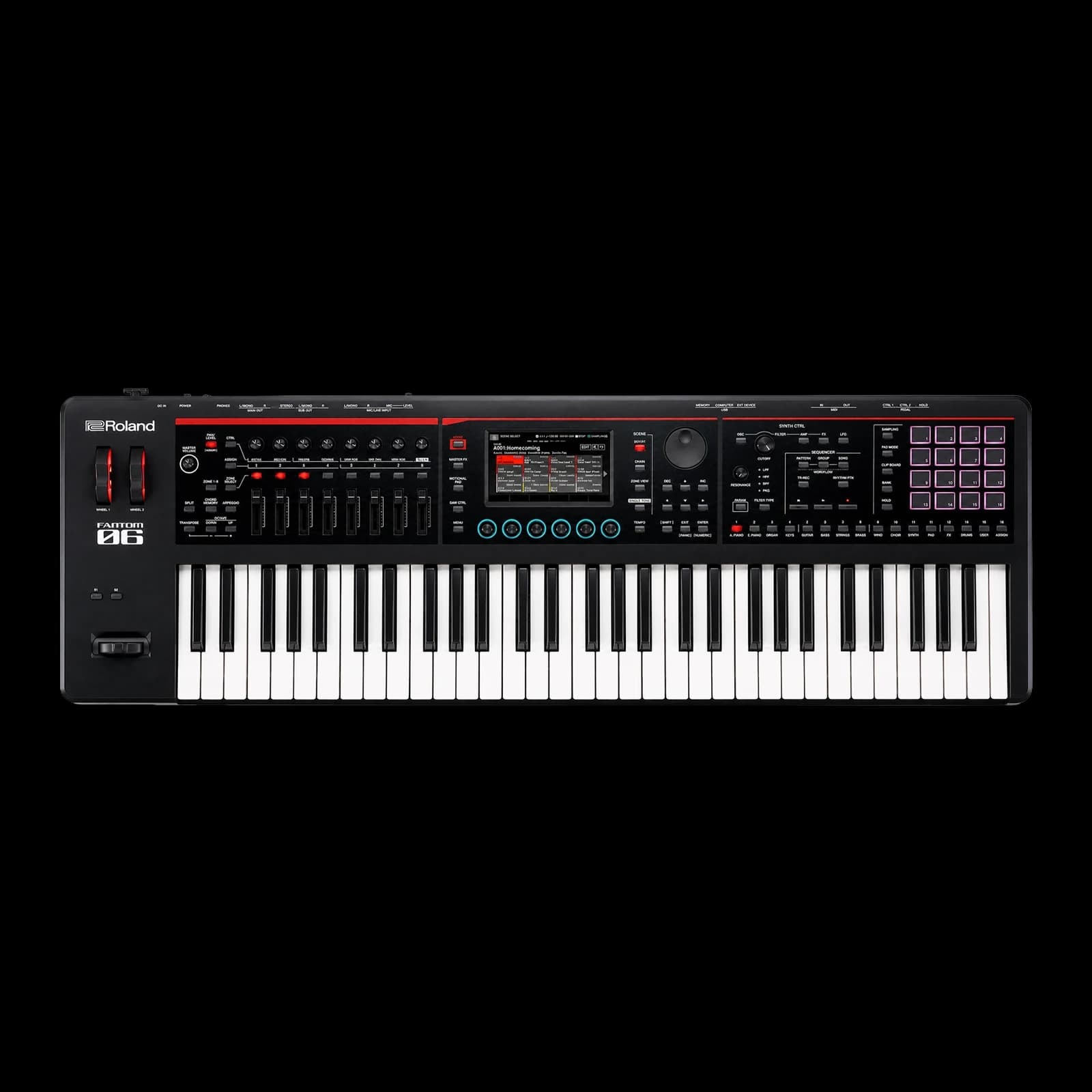 Roland FANTOM-06 61-Key Synthesizer Workstation Keyboard with ZEN-Core Sound Engine, Advanced Sequencer, Performance Controls & Professional Music Production Features view 1