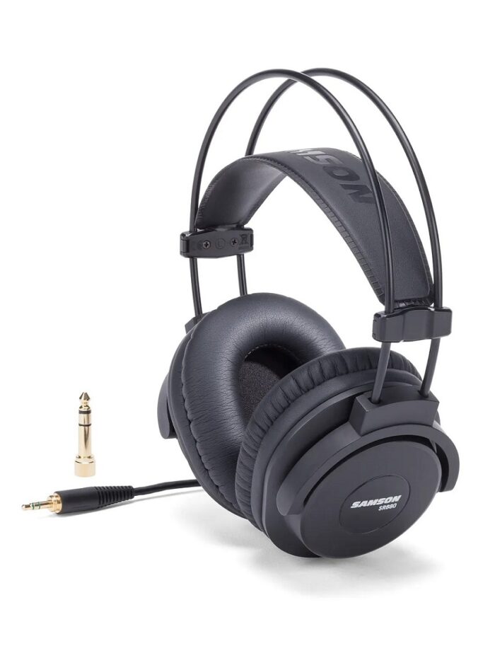 Samson SR880 Studio Headphones_Angled-Left