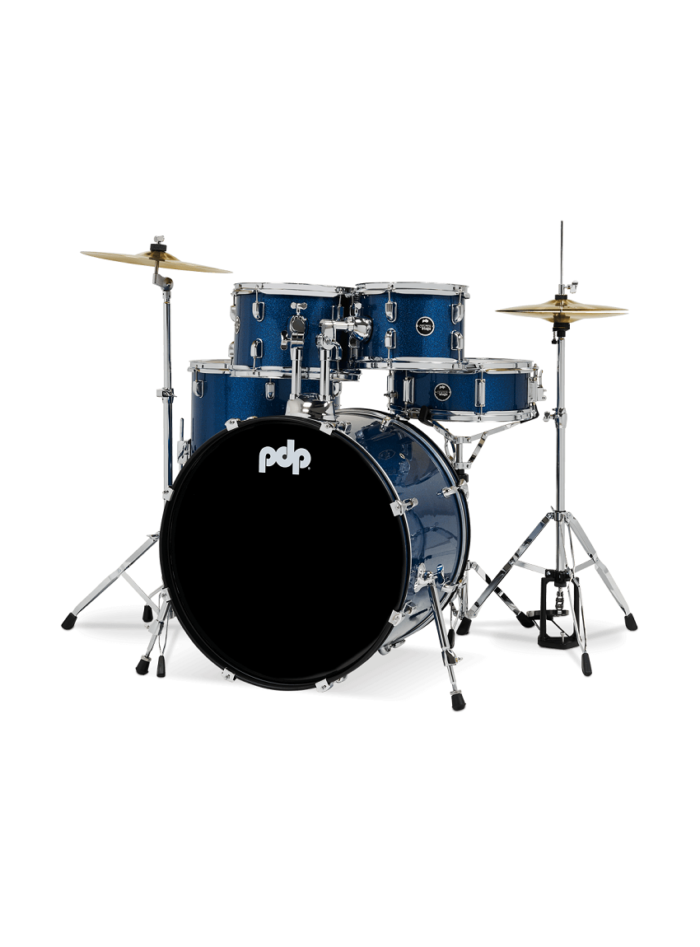 PDP Center Stage PDCE2215KTRB 5-piece Complete Drum Set with Cymbals - Royal Blue Sparkle