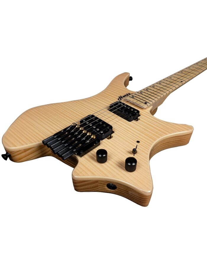 Hertz Astra Headless Guitar - Natural_Slanted