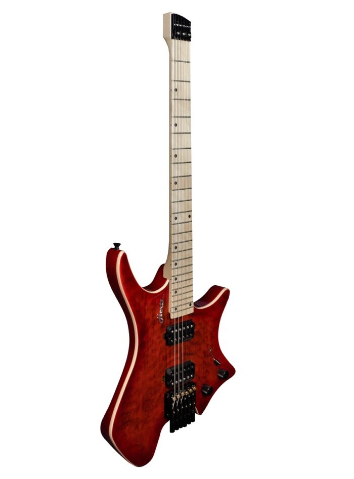 Hertz Astra Headless Guitar - Red_Angled