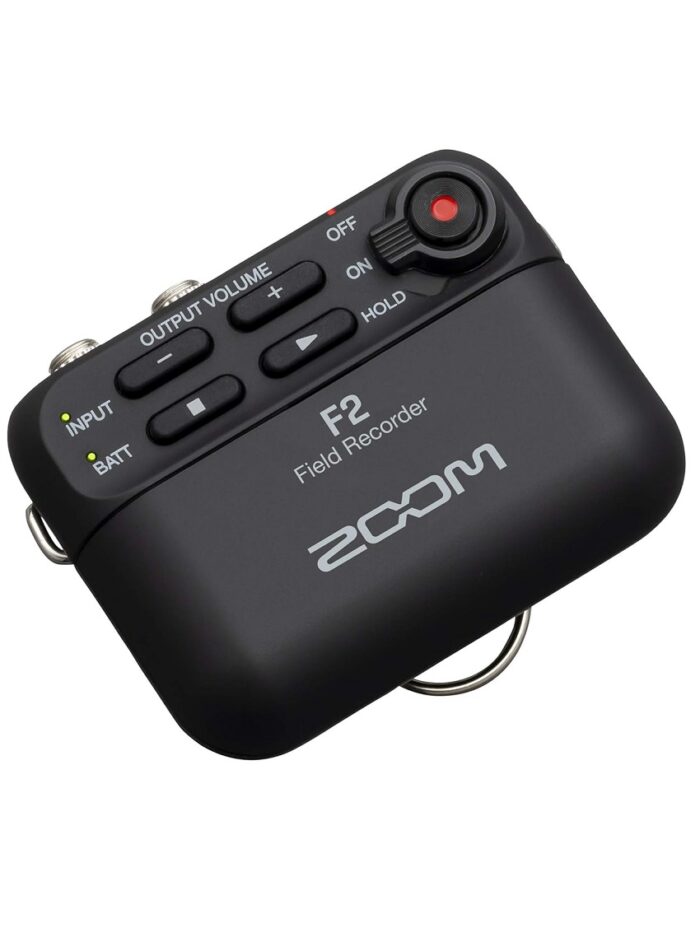 Zoom F2 Field Recorder & Lavalier Microphone_angled