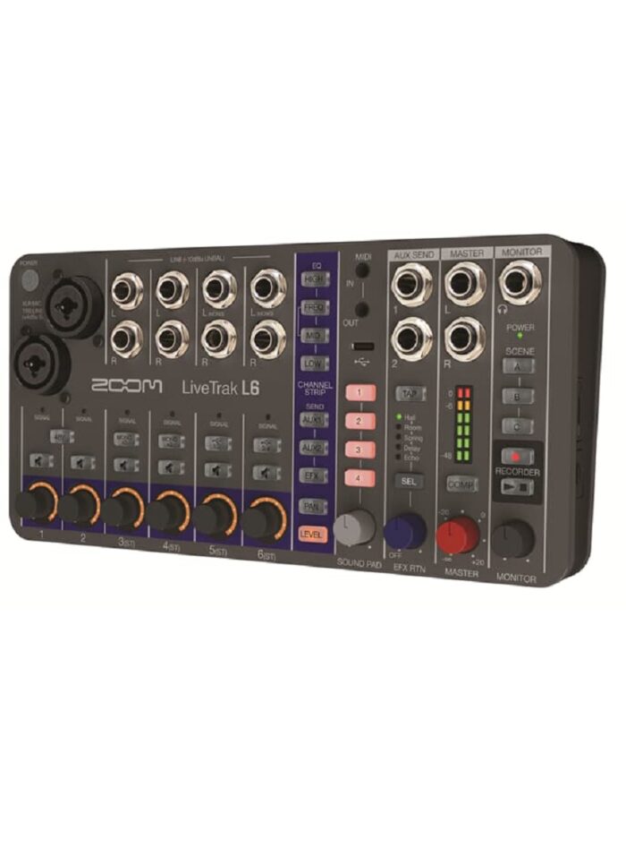 Zoom LiveTrak L6 Compact Digital Mixer_angle2