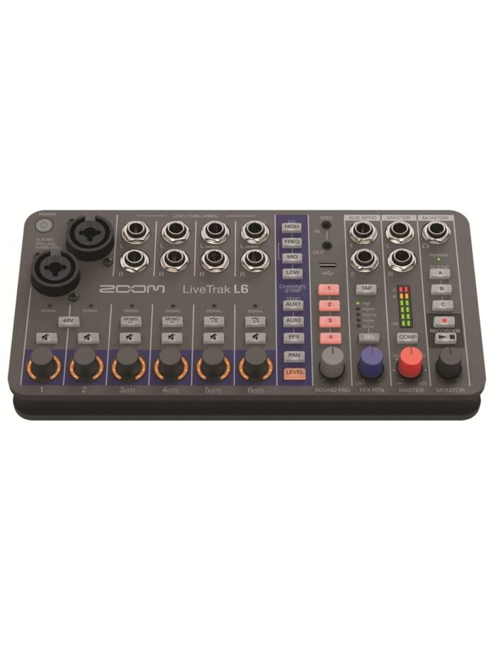 Zoom LiveTrak L6 Compact Digital Mixer_top_slant