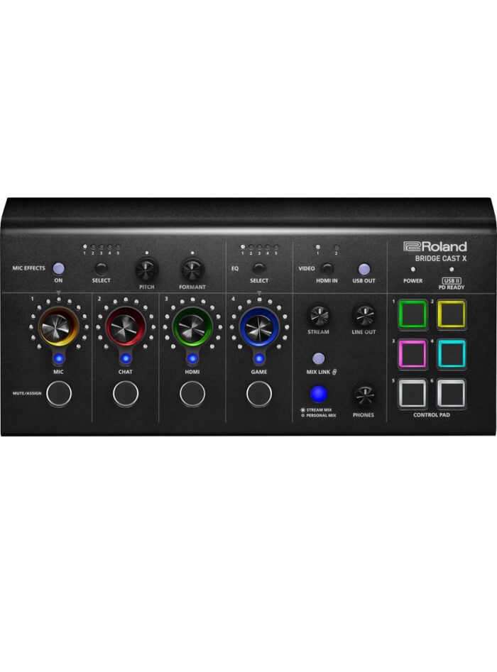 Roland Bridge Cast X Dual-bus Pro Streaming Mixer_top_gal